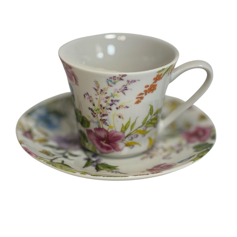 Nantucket Home Floral Teacup and Saucer Set